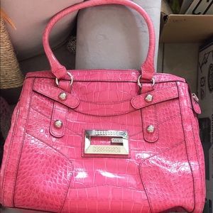 G by Guess Large Pink Faux Alligator Purse
